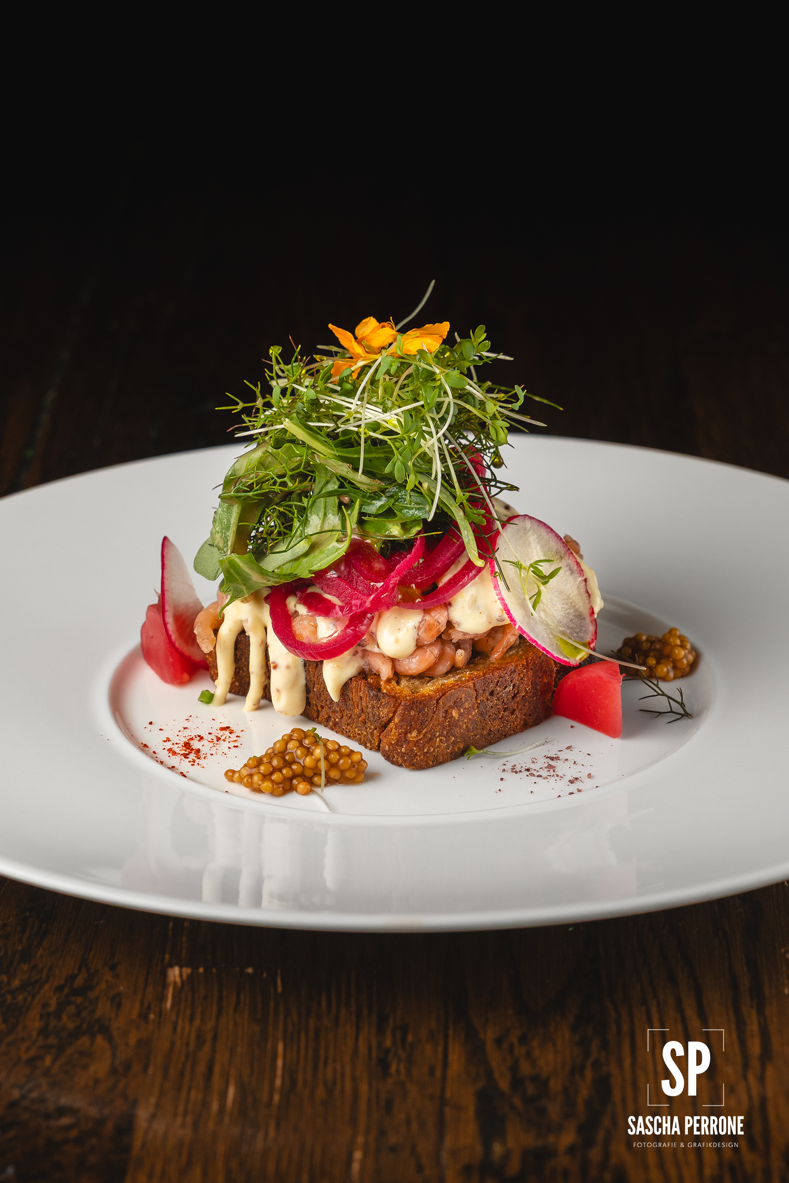 Teller · Krabbenbrot